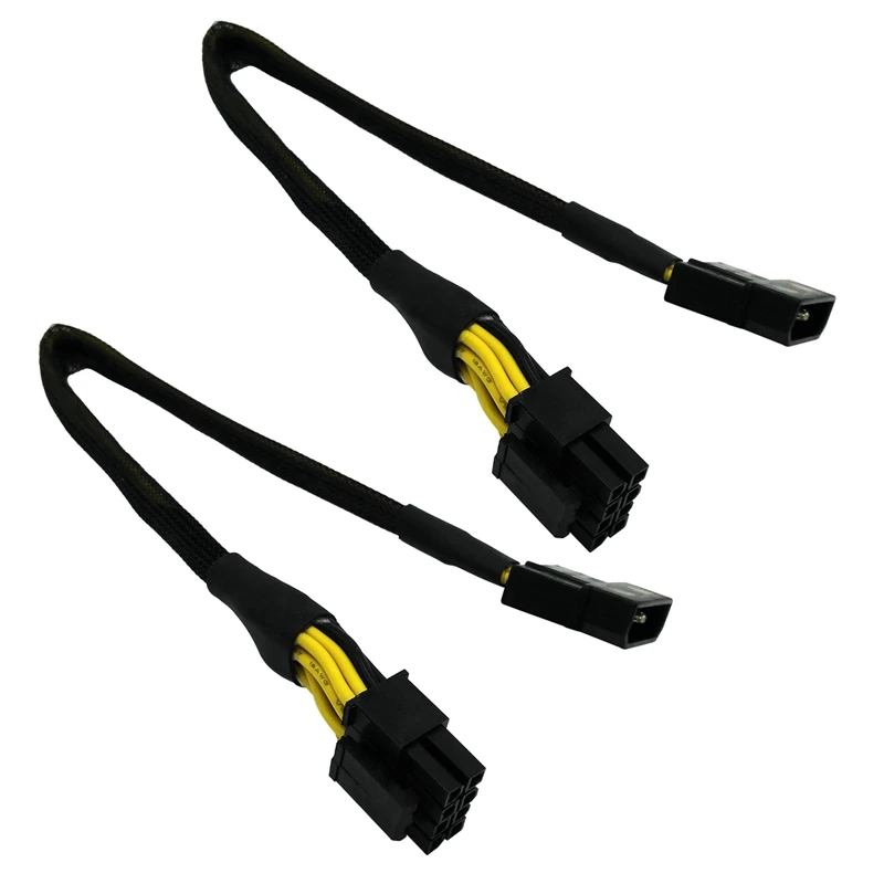 

4 шт. LP4 Molex штекер на ЦПУ 8 контактов (4 + 4) фотоадаптер питания с кабелем 13 дюймов (33 см)