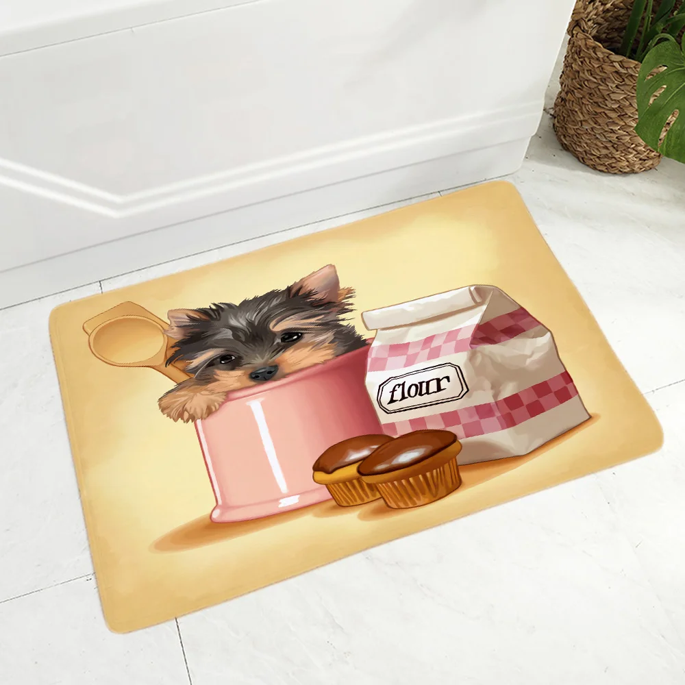 

Rug Mat Kitchen Entrance Carpet Flannel Anti Slip Modern Children Crawling Cartoon Cat & Dog Lounge Rug Mat bedside Room Carpets