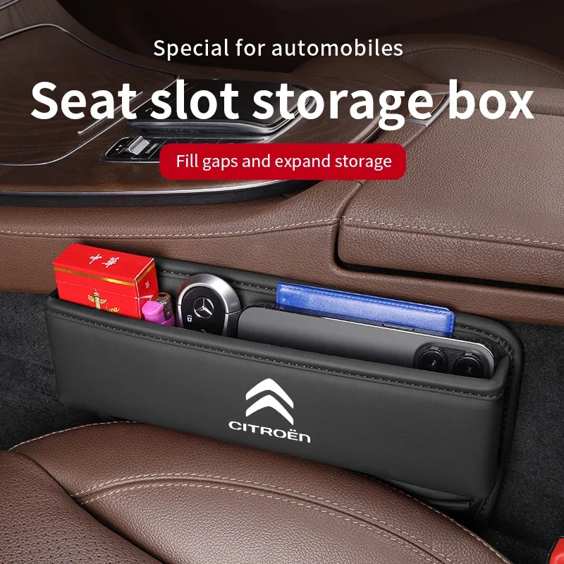 

For Citroen C4 C5 C3 C1 C2 C6 Picasso Berlingo VTS Xsara Leather Car Seat Gap Crevice Slot Storage Box Organizer Auto Accessorie