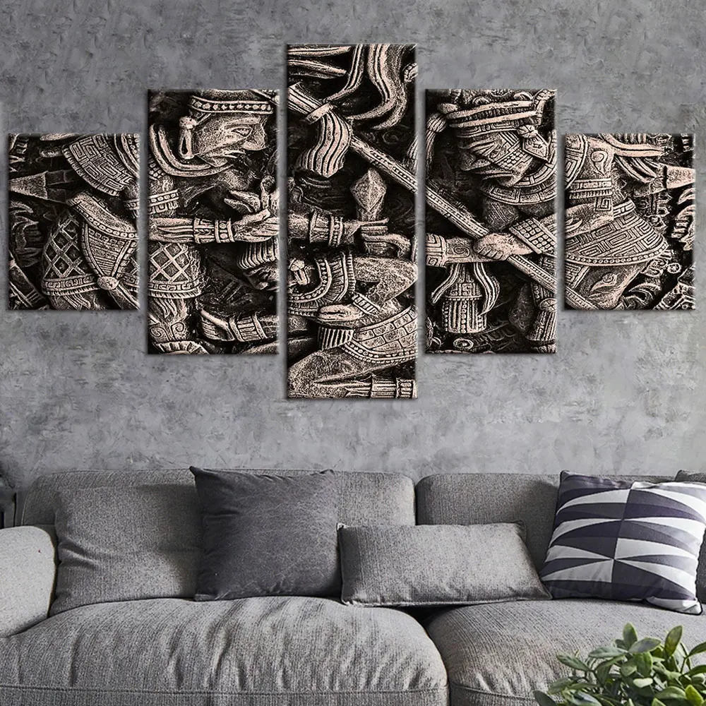 

Artsailing High Quality Ancient Egyptian Culture Art Club Mural Decoration Salon Maison Luxe 5 Pieces Wall Pictures Canvas Frame