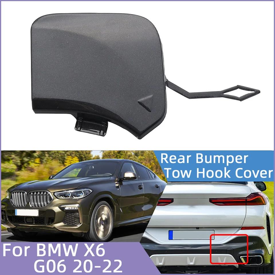 

Auto Rear Bumper Towing Hook Eye Cover Lid For 2020 2021 2022 Bmw X6 M-Sport G06 30dX 30iX 40iX M50dX M50iX Hauling Trailer Cap