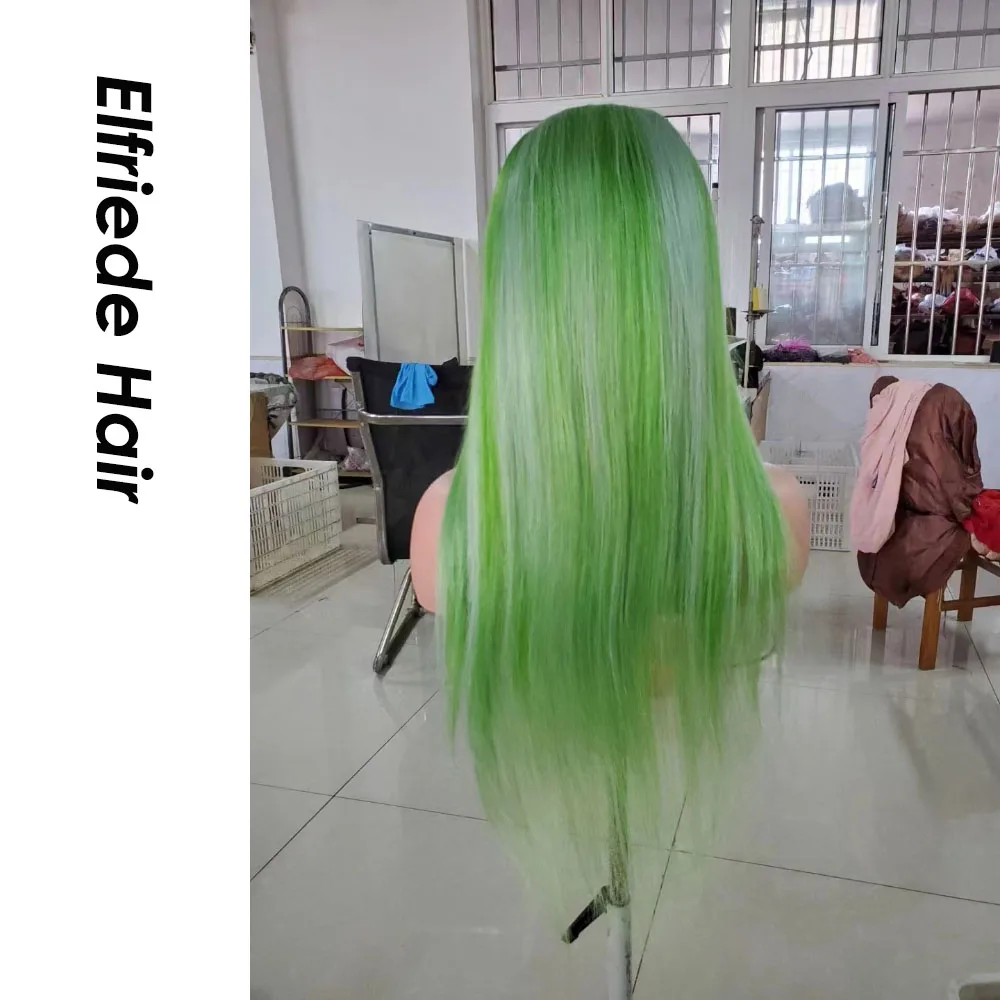 Elfriede зеленые прямые кружевные передние парики для женщин парик на сетке 4x4 13X4 13X6 HD