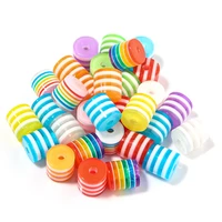 100pcslot 8mm resin barrel beads rainbow loose space beads for jewelry making accessories diy bracelet necklace wholesale