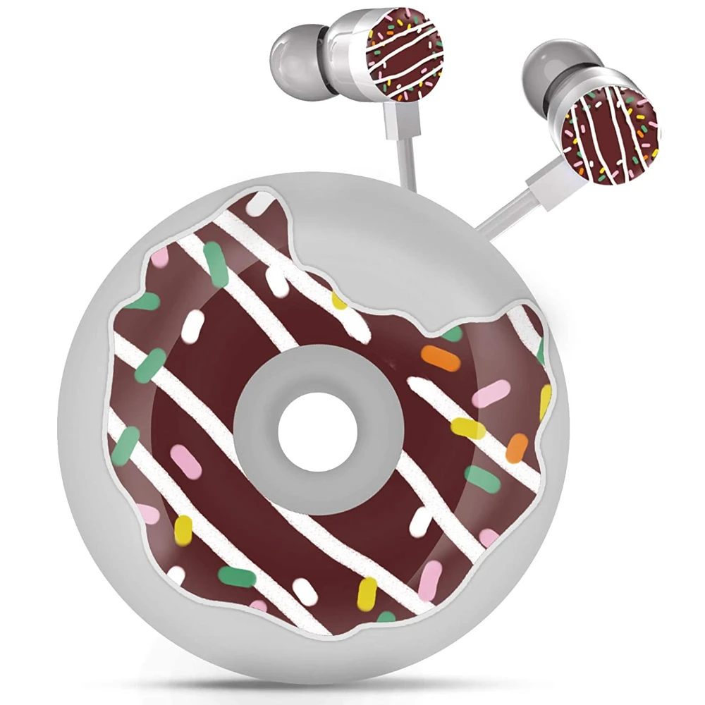 

3.5mm In-ear Earphones Kids Wired Headphones With Mic Donut Earphone Bass Stereo Music Earbuds With Case For Phone MP3 Player
