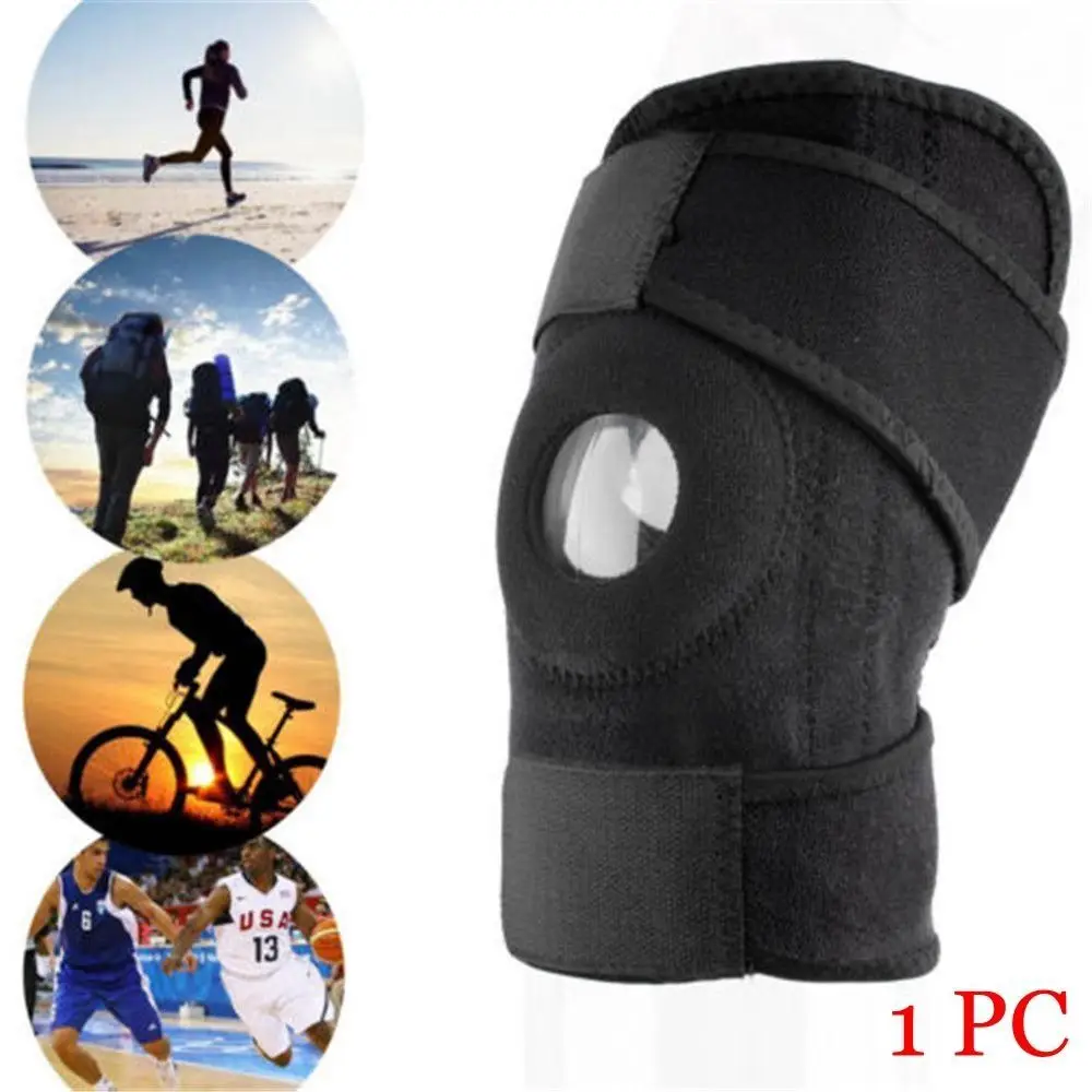 

Black Knee Patella Support Brace Adjustable Sleeve Wrap Cap Stabilizer Sports