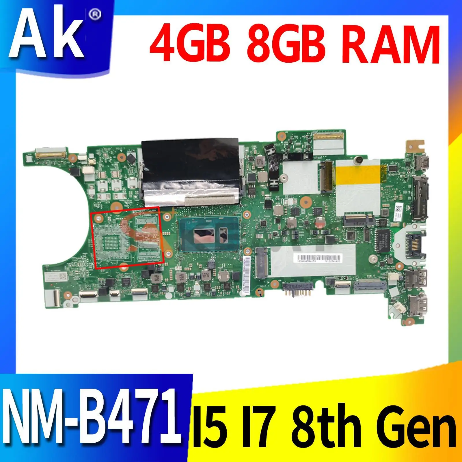 

Материнская плата для ноутбука Lenovo ThinkPad T480S, системная плата, материнская плата с процессором I5 I7 8-го поколения, 4 ГБ 8 ГБ ОЗУ UMA