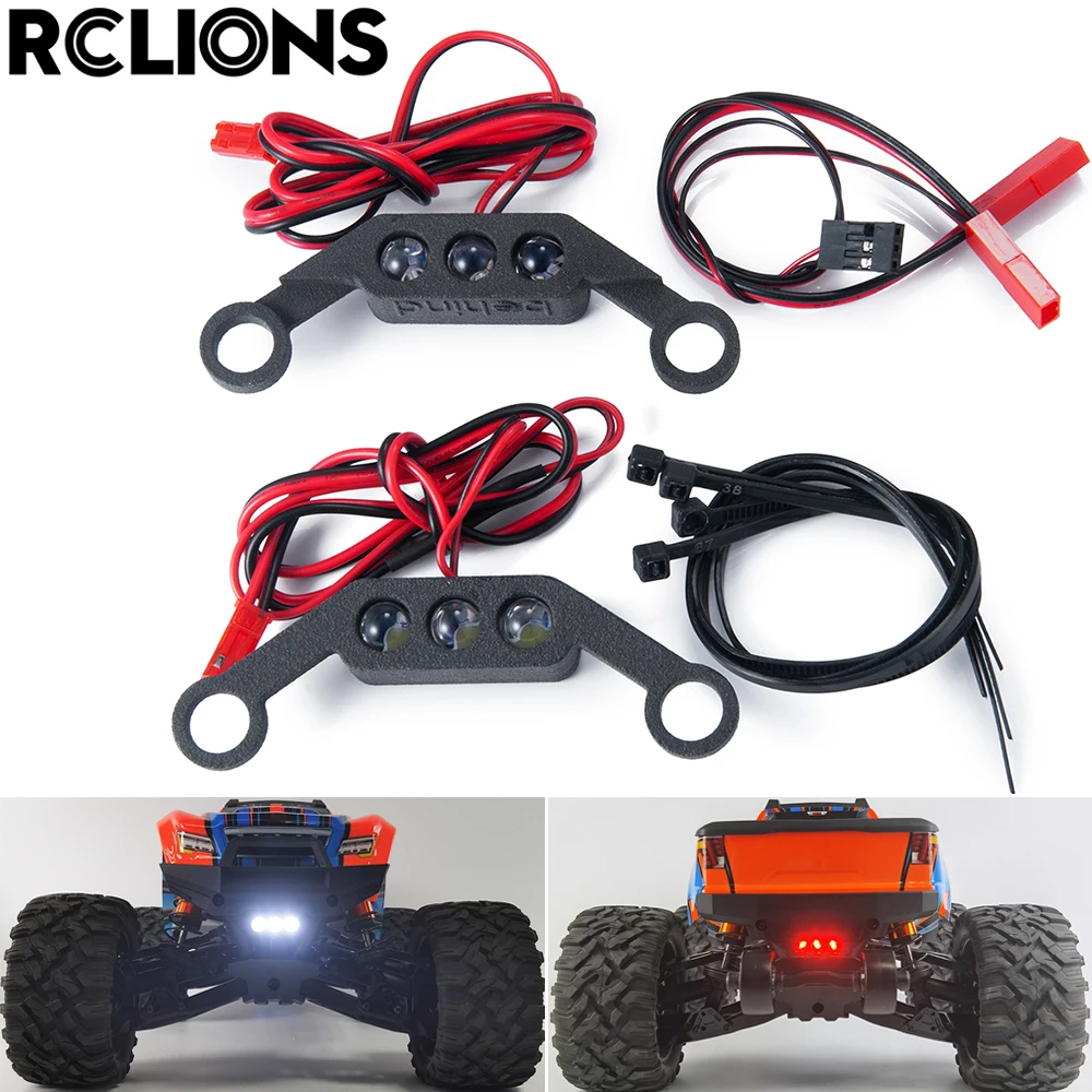 

RCLIONS RC Car LED Lights Front and Rear Spotlight Lamp Bar for TRAXXAS MAXX WideMAXX 1/10 RC Crawler Upgrade Parts