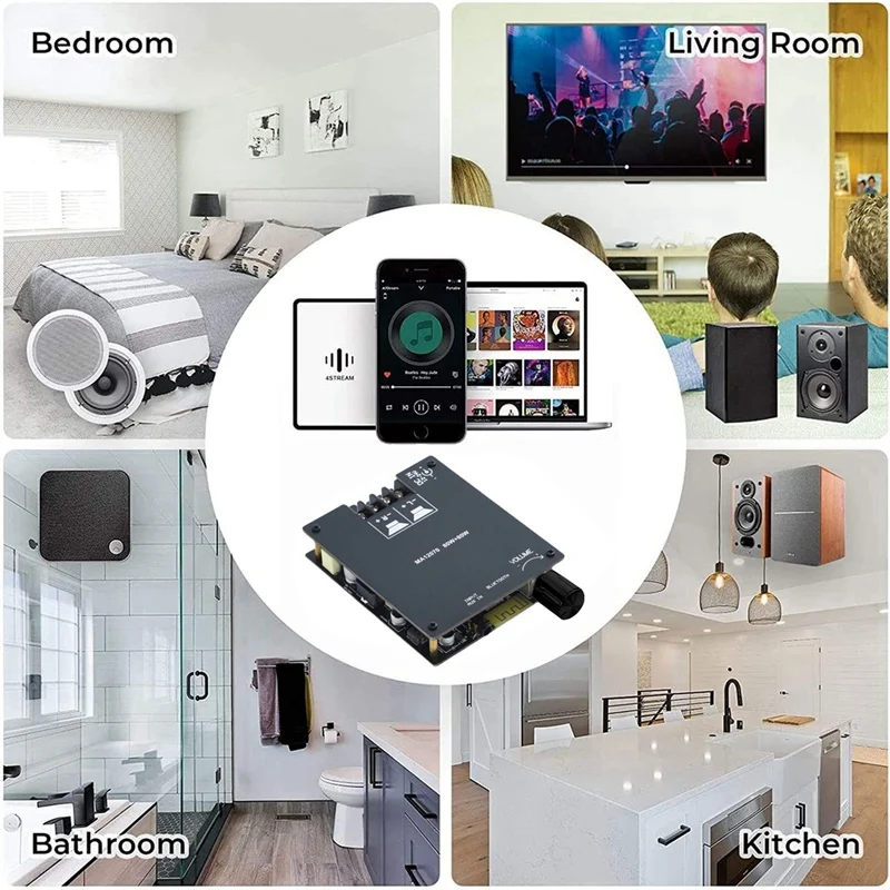 Плата цифрового усилителя мощности Bluetooth MA12070P 2X80 Вт Высокая мощность BT5.0 Стерео