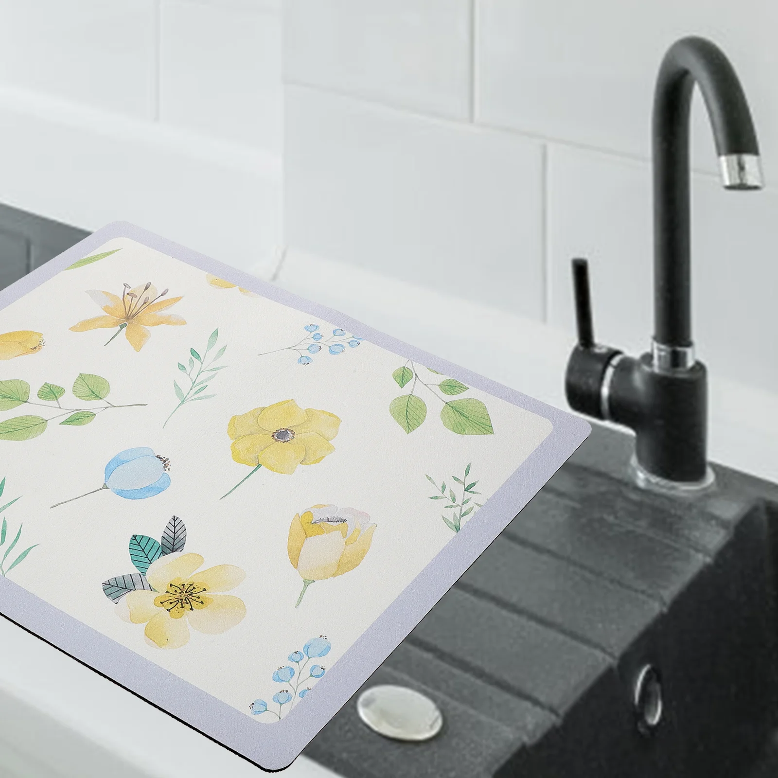 

Drying Daily Use Compact Dish Mat Drying Pad Kitchen Accessory for Restaurant Home Countertop Kitchen