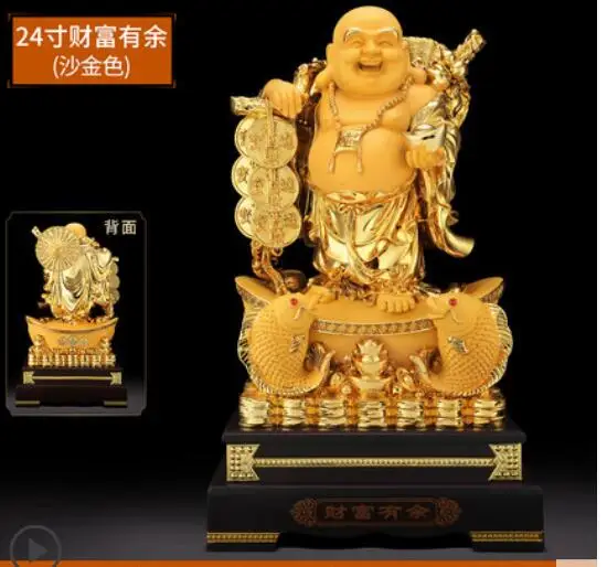 

Lucky Statue Sculpture of Maitreya Buddha Ornaments Living room big belly smile Buddha office decoration move fortune craft gift