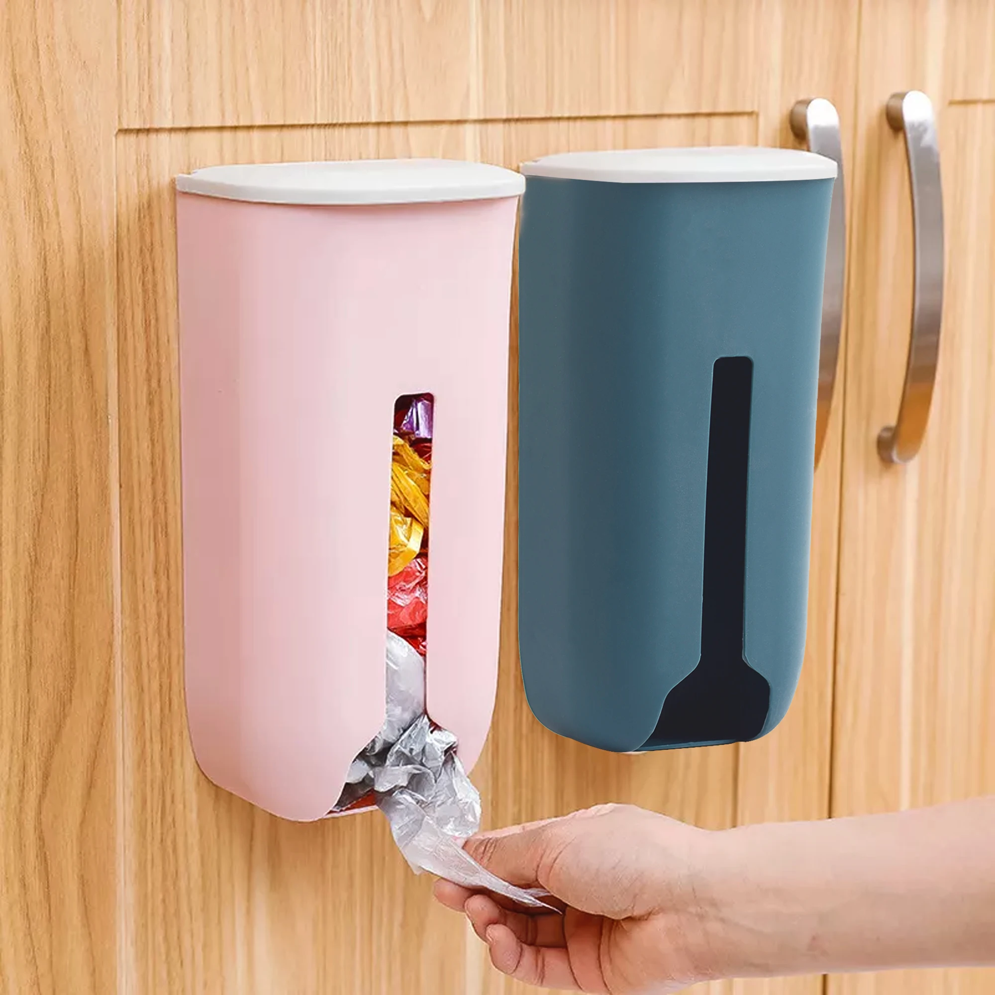 

Kitchen Wall Hanging Storage Rack Bags Dispenser Storing Rack Drawing Storage Box Holder Home Garbage Bag Box Bathroom Organizer