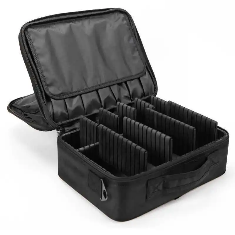 

The Industry Partition Storage Large Makeup Case Cosmetic Artist with Makeup Handheld Beauty Toolkit Embroidery Toolbox