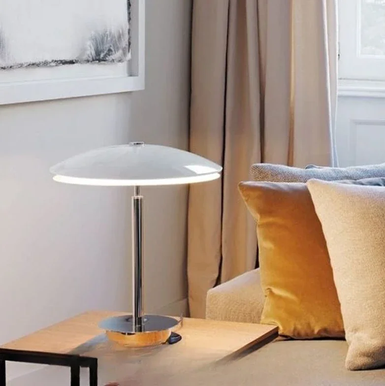 GHJUYIOL Nordic mushroom lamp minimalist designer bedroom bedside decoration high-end ins style light luxury metal black d