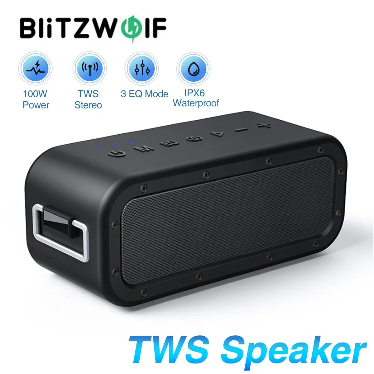 

BlitzWolf BW-WA5 100W bluetooth Speaker 5000mAh Powerful Outdoor IPX6 Waterproof Three EQ Modes Portable Speakers TWS Stereo