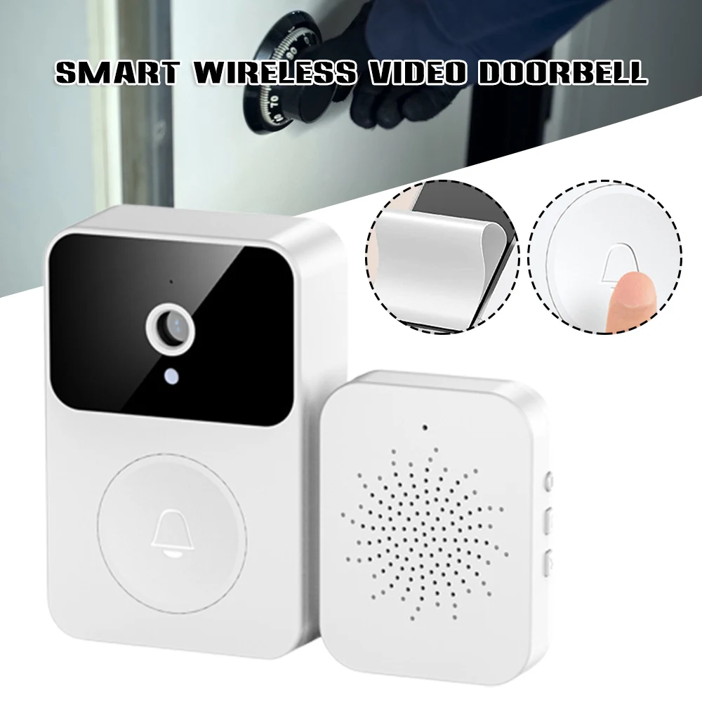 

X9 Cordless Remote Video Doorbell 2-Way Audio Visitor Snapshot Night Vision Cloud Storage Home Security Systems DJA88