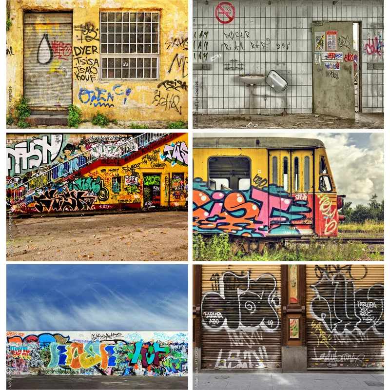 

Vinyl Custom Graffiti Theme Photography Backdrops Studio Props Vintage Brick Wall Photo Photography Background 211217STO-04