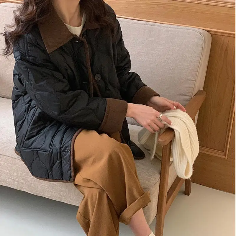 Dimanaf 2024 осенние женские парки пальто куртки короткая верхняя одежда новые