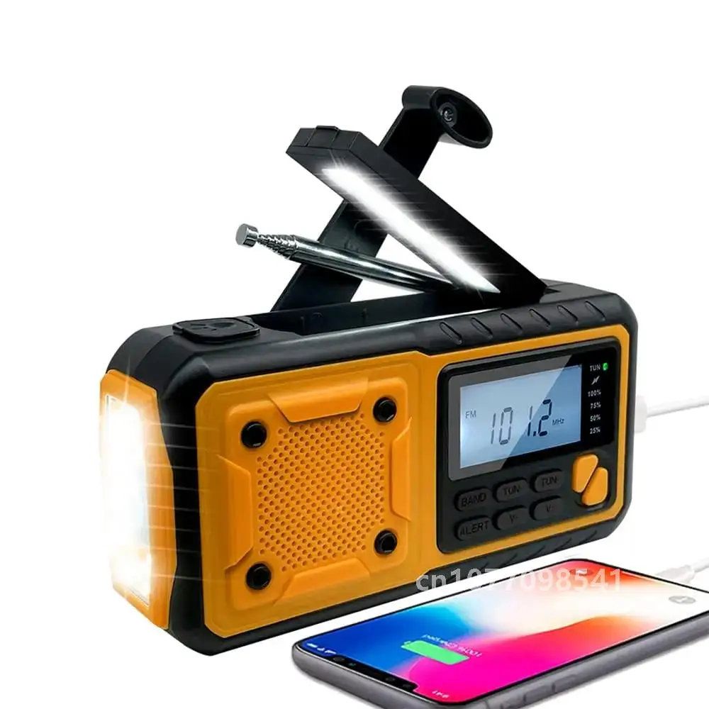 Многофункциональная ручная рукоятка солнечная зарядка через USB FM AM SW