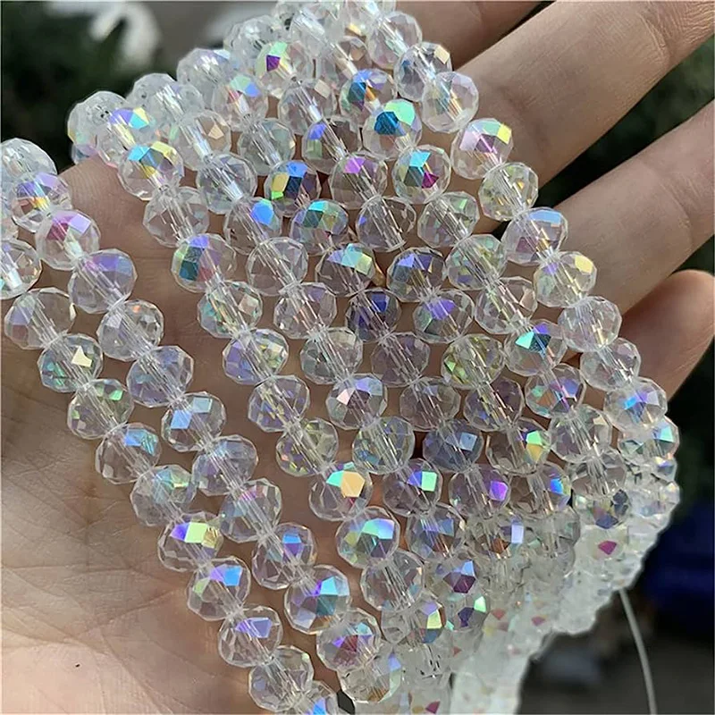 

135pcs Austria Crystal Beads Spacer Glass Beads Colorful Shiny Acrylic DIY Earrings Bracelet Choker Necklace Jewelry Making