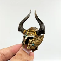 in stock 16 tbleague pl2020 173a knight of fire dark gold horn helmet model for 12inch action figures accessories