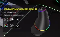 12800DPI Ergonomics Vertical Gaming Programmable Macro Delux M618 PLUS Wired Mouse 6 Buttons RGB Wireless Right Hand Mice 2