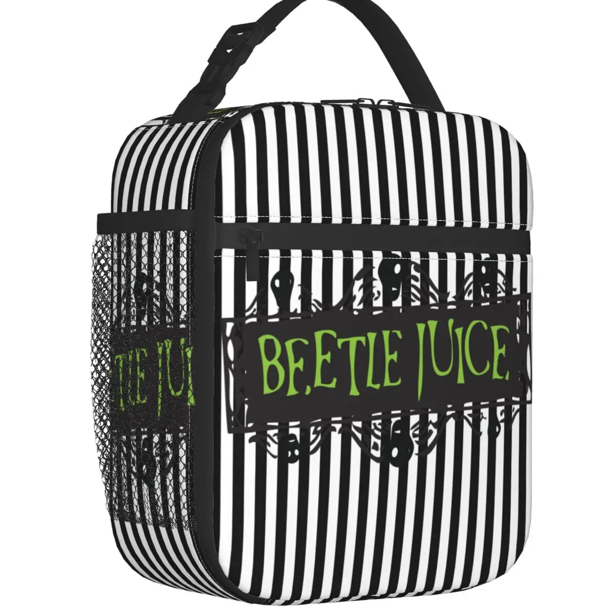 Tim Burton Horror Movie Beetlejuice Insulated Lunch Bags for Women Portable Cooler Thermal Bento Box Kids School Children