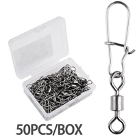 1 14 stainless steel fishing connector pin bearing rolling swivel snap pins fishing tackle accessories with box