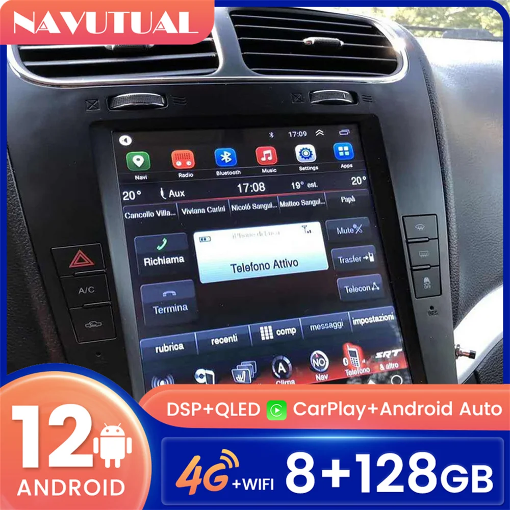 

9.7'' Tesla Screen Android 12 Car Multimedia Player For Dodge Journey Fiat Freement Car Radio With GPS Wifi Carplay Android Auto