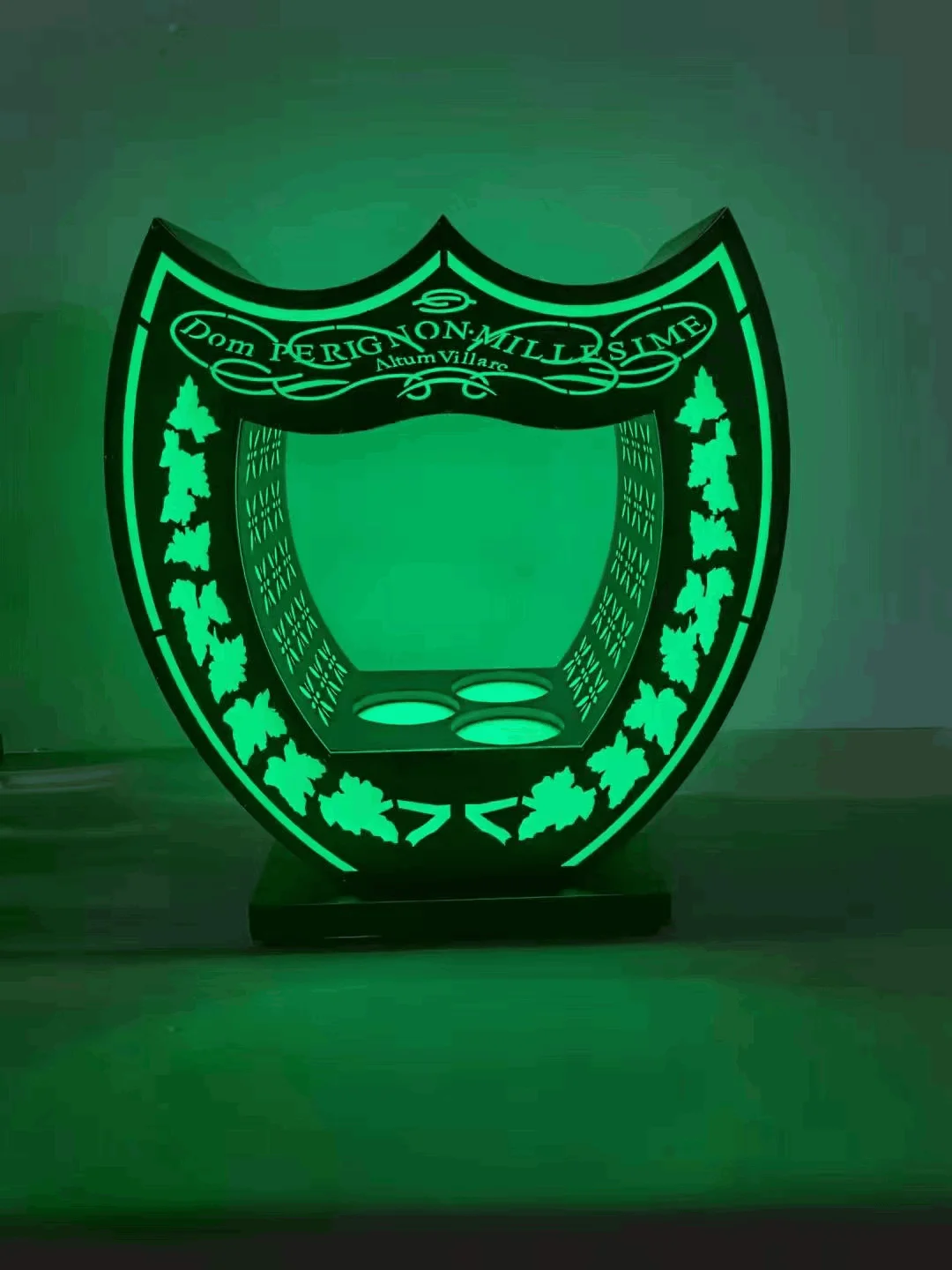 

Custom Logo Dom Perignon Champagne Shield 3 bottles Charrier Glorifier VIP Bottle Service Bottle Presenter For Night Club