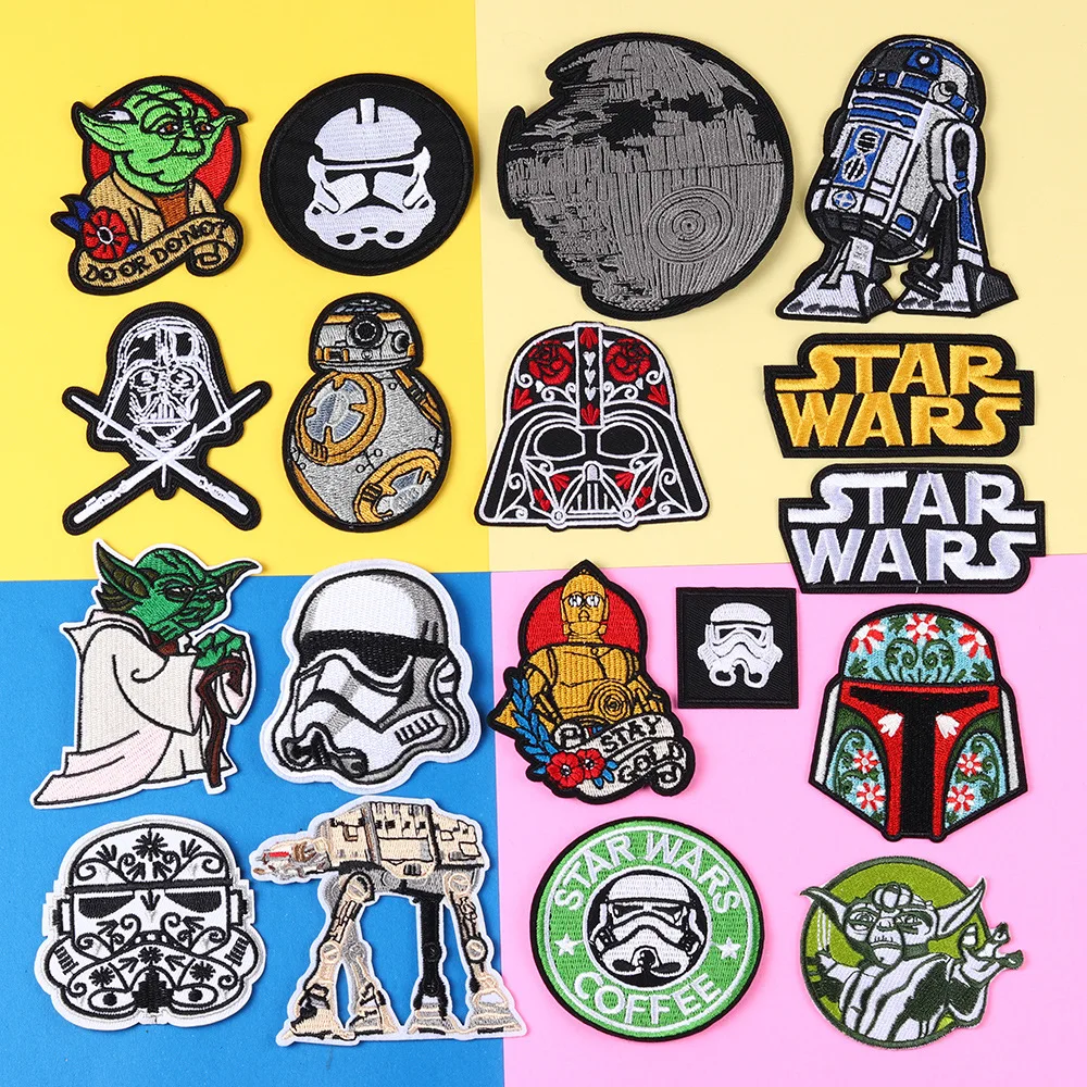 

Star Wars Cloth Patches Mandalorian Imperial Stormtrooper Darth Vader Yoda BB8 Decoration DIY Apparel Sewing Fabric Embroidery