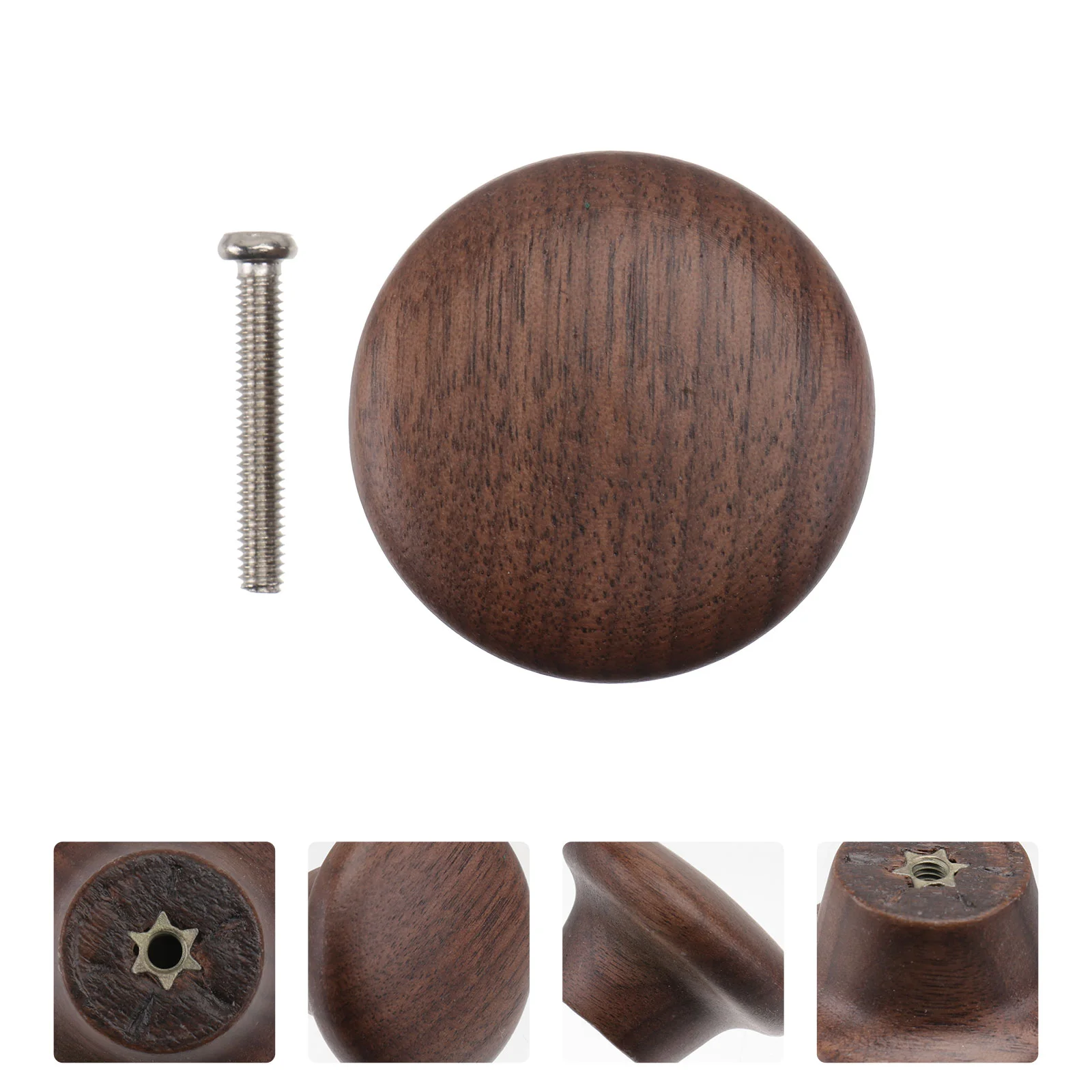 

Knobs Wood Cabinet Knob Handles Door Drawer Wardrobetraditional Shape Mushroom Replacementcloset Round Cupboard