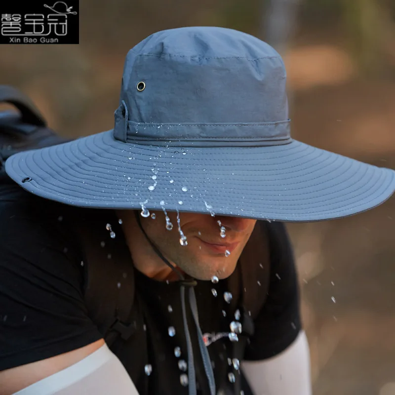 

Мужская водонепроницаемая тканевая шапка для альпинизма, мужские солнцезащитные шапки с защитой от УФ лучей, уличная рыболовная Кепка, шапки с широкими полями, Панама, шляпа, шляпа