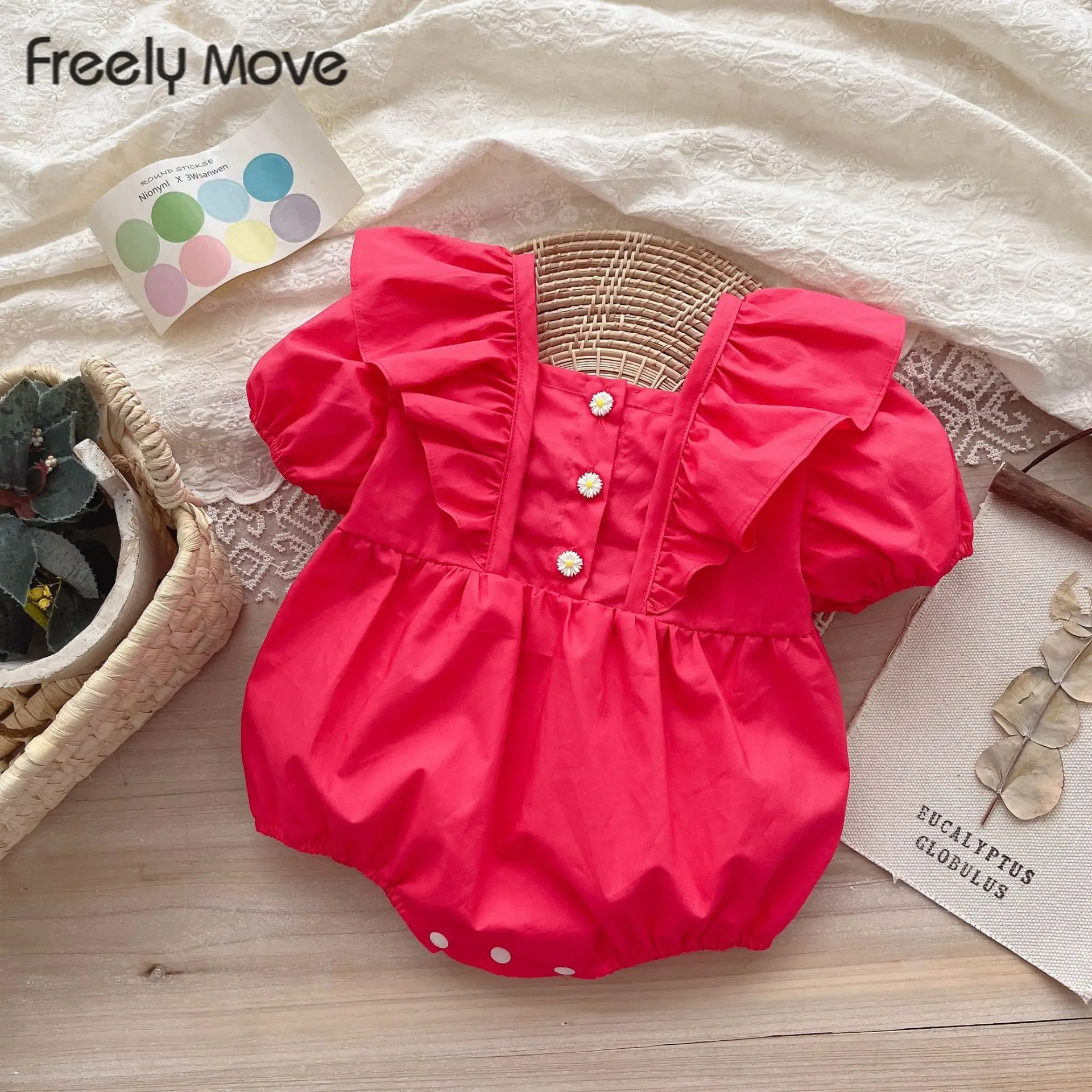 

Freely Move Newborn Kids Bodysuit Baby Boy Girl Clothes Jumpsuit Sunsuit Outfits Soild Children's Clothes Baby Summer Clothing