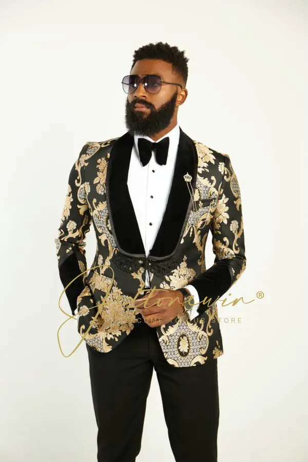 

Мужской Жаккардовый костюм с цветочным принтом, блейзер для вечеринок и выпускного вечера, 2022