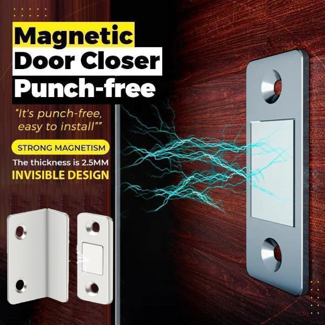 

2Pcs/set Strong Door Closer Magnetic Door Catch Punch-free Invisible Cabinet Catches Furniture Door Cabinet Wardrobe Closer