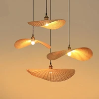 retro handmade weaving bamboo pendant lights asia restaurant hotel deco light droplight fixtures for living room bedroom