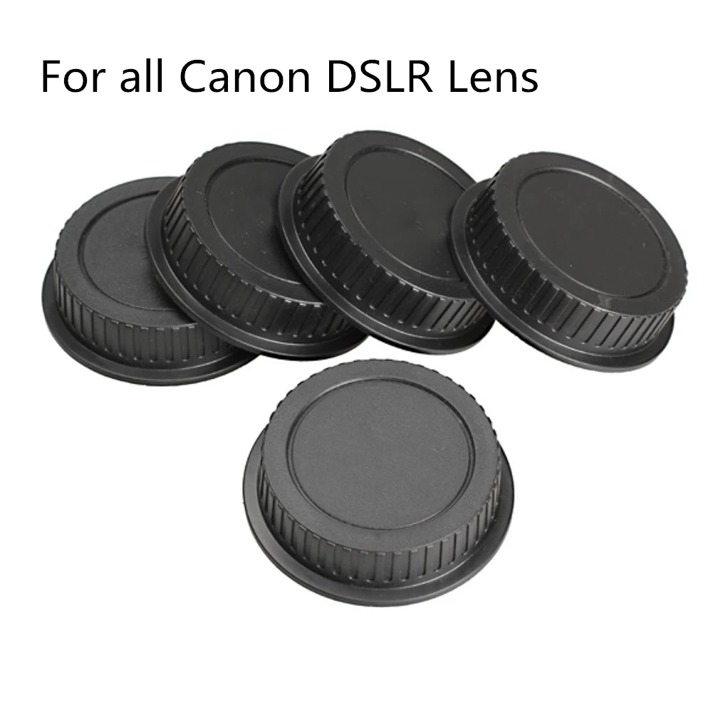 

5Pcs Rear Lens Cap Dust Plastic Cover Black for Canon EF ES-S EOS Series Lens for all Nikon AF AF-S SLR DSLR Cameras