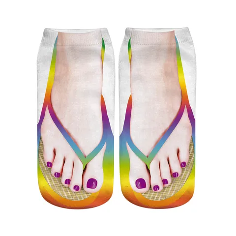 Женские носки с 3D рисунком, дневные носки, забавные Носки с рисунком ногтей, женские носки с низким вырезом
