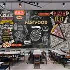 Настенная 3D Бумага для картофеля фри, пиццы, фаст-фуда