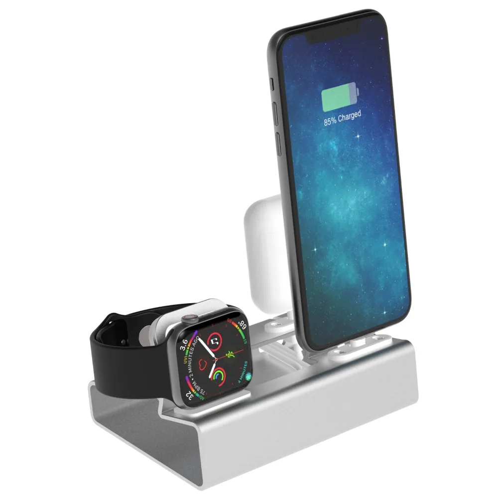 Aluminum 3 in 1 Charging Stand for iPhone 14 13 12 Pro 11 XR 8 Apple Watch Airpods Pro Charger Dock Station Holder For iWatch