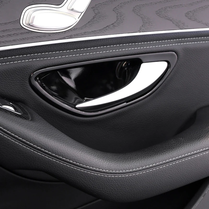 Глянцевая черная накладка на дверную ручку автомобиля чашу для Mercedes Benz C E GLC Class W205