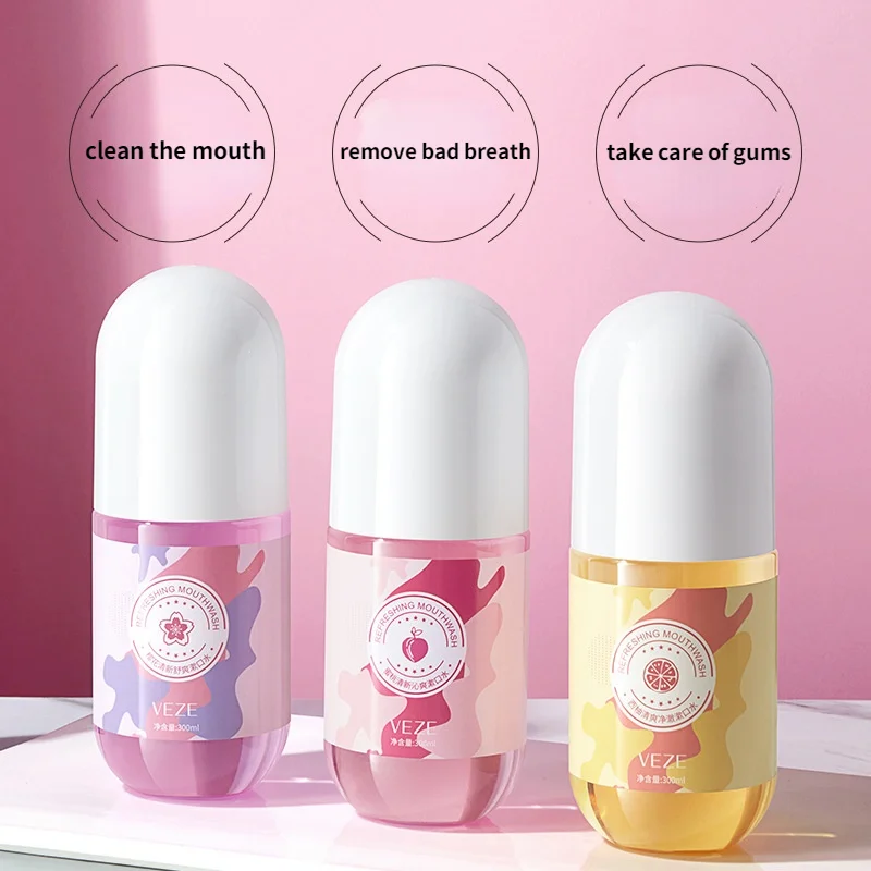 

Live broadcast hot selling peach fresh mouthwash to remove bad breath, fruit, cherry blossom, refreshing and clean oral care