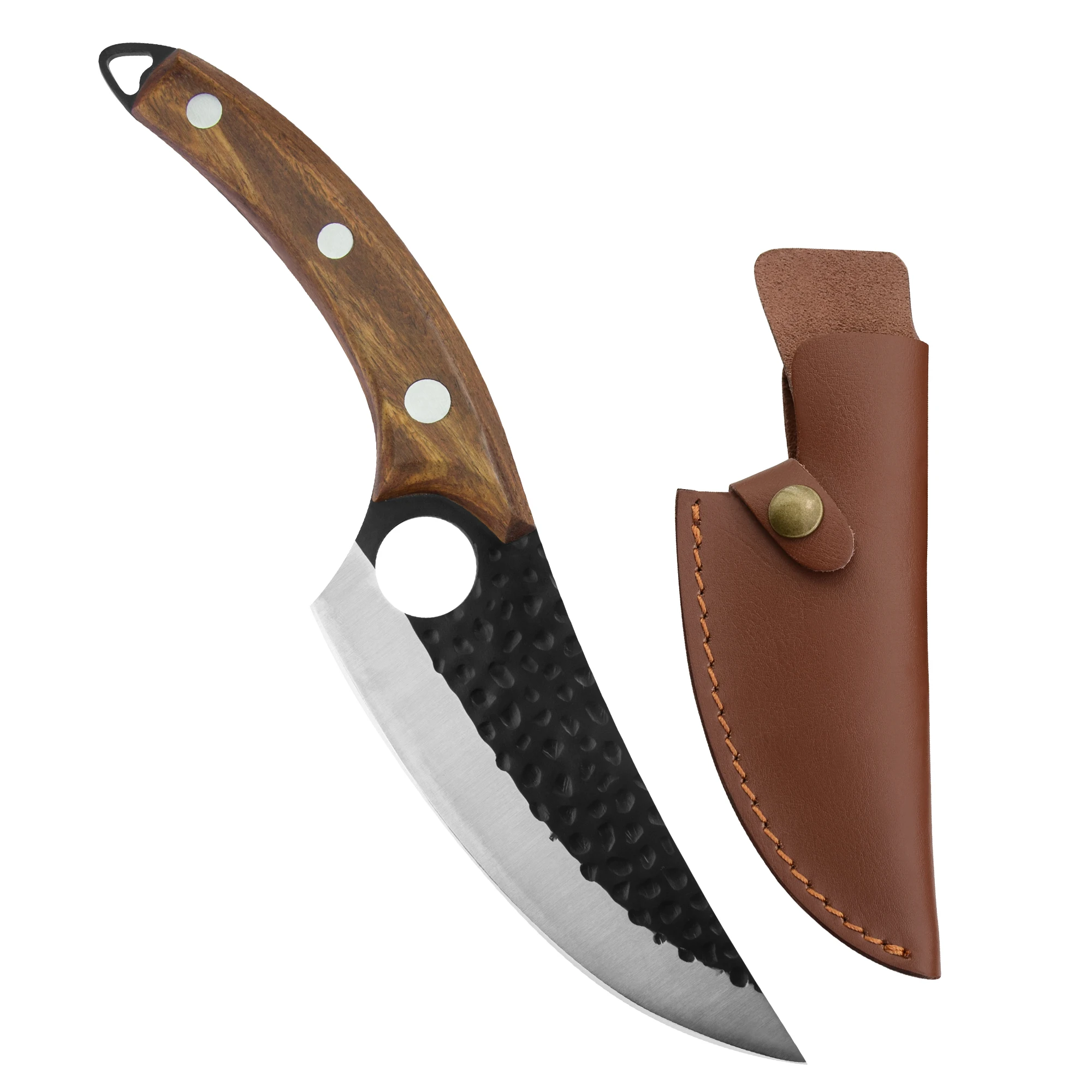 

Нож для обвалки с футляром, портативный карколец, инструмент для кемпинга на открытом воздухе, нож в сербском стиле из нержавеющей стали, кухонные столовые приборы, подарочный набор