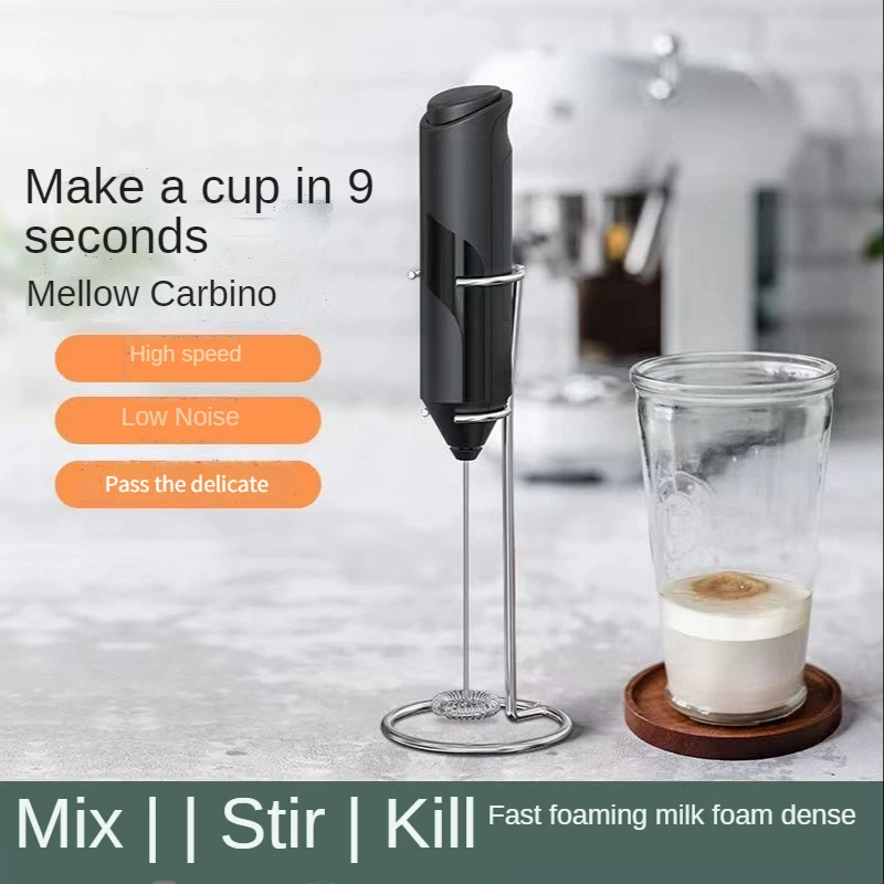 

Mini Electric Milk Frother Creative Stainless Steel Kitchen Whisk Coffee Milk Whisk Automatic Milk Powder Mixer Household