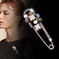 leeker shiny cubic zircon paper clip brooch with rhinestones pin for women retro brooches pins friends jewelry gifts zd1 xs6