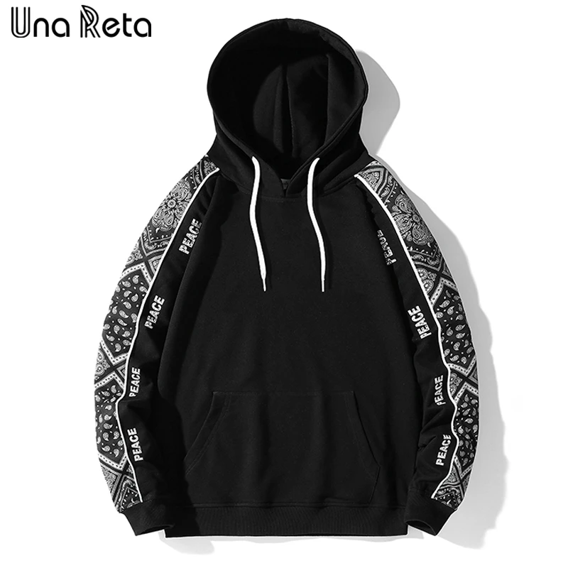 

Una Reta Свободный Мужской пуловер с капюшоном Harajuku, топы, толстовки в стиле хип-хоп с карманом, большие размеры, Парные толстовки с принтом
