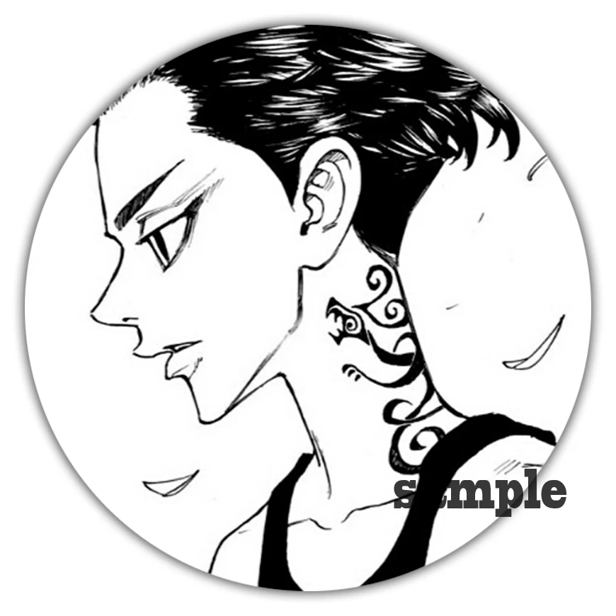 Черно-белая брошь в стиле Токийский Мститель 58 мм значок аниме косплея крутые