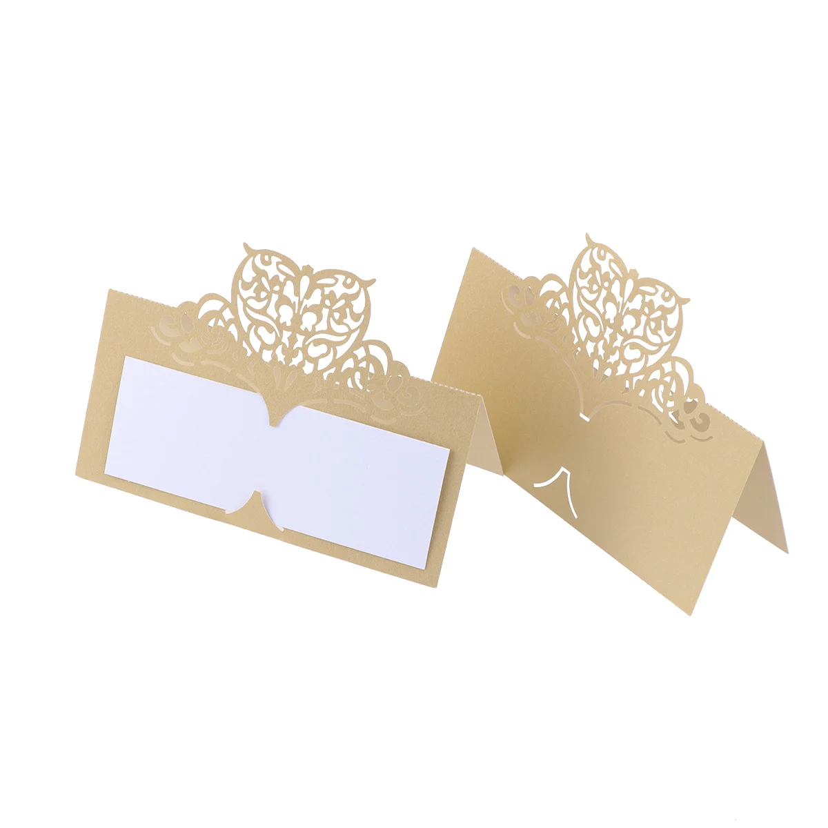 

50pcs/set Place Cards Golden Hollow Floral Reception Cards Name Cards Table Cards for Banquet