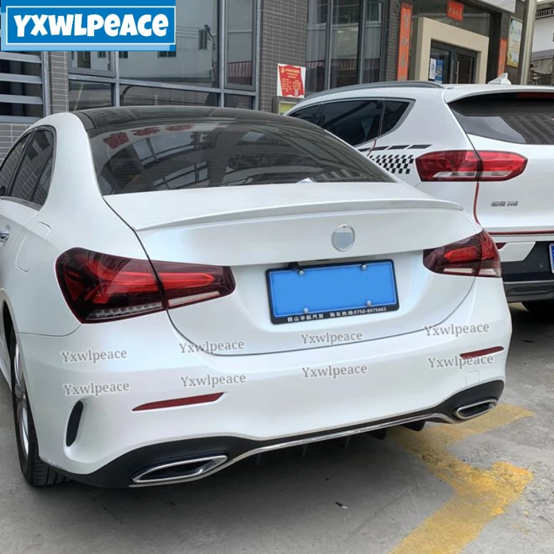 

Для Mercedes-Benz A-Class W177 Спойлер A180 A200 2019-2021 ABS пластик Праймер Цвет AMG Стиль Багажник Губный Спойлер Стайлинг автомобиля