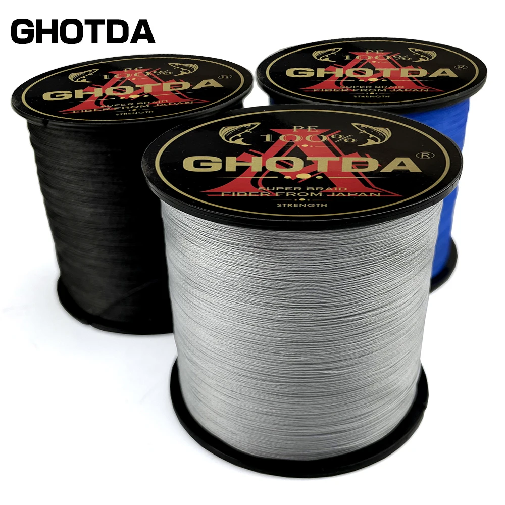 

Рыболовная плетеная леска Ghotda, 8 нитей, 18-78 анг. Фунт., 300/500/1000 м